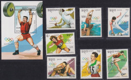 F-EX48889 CAMBODIA MNH 1989 OLYMPIC BARCELONA ATHLETISM FENCING WEIGHTLIFTING.  - Verano 1992: Barcelona