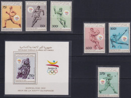 F-EX48885 COMORES MNH 1989 OLYMPIC BARCELONA ATHLETISM SOCCER BASEBALL TENNIS FENCING.  - Verano 1992: Barcelona