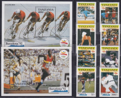 F-EX48879 TANZANIA MNH 1990 OLYMPIC BARCELONA CYCLING JUDO ARCHERY BOXING.  - Verano 1992: Barcelona
