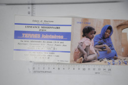 Mini Calendrier 1987 Terres Lointaines L'enfance Missionnaire / Illustration Enfants De Mauritanie - Formato Piccolo : 1981-90