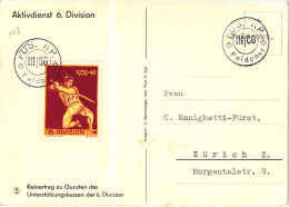 Schweiz Soldatenmarken, Aktivdienst 6. Division 1939 1940 Feldpost - Dokumente