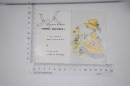 Mini Calendrier 1982 Huguette FERISE Femina Boutique 84600 VALREAS  / Illustration Heide Jeune Fille Type Gallarda - Formato Piccolo : 1981-90