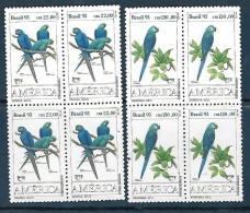 Brasil (Brazil) - 1993 - Block Of 4: Birds Endangered - Yv 2136/37 - Papegaaien, Parkieten