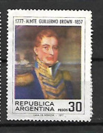 ARGENTINA - AÑO 1977 -  Centenario Del Nacimiento Del Almirante Guillermo Brown. - Usado - Used Stamps