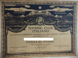 TOURING CLUB ITALIANO Nomina Console Del Touring Alla Capitaneria Di Porto Di Civitavecchia 1930 - Diplomi E Pagelle