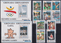 F-EX48855 GRENADA & GRENADINES MNH 1992 OLYMPIC GAMES BARCELONA ATHLETISM BASEBALL BASKET CRICKET.  - Verano 1992: Barcelona