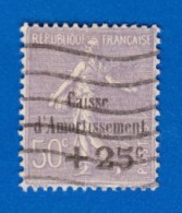 Timbre France Caisse D'amortissement 1931 Y&T N°276 Semeuse +25C / 50c Violet Oblitéré - 1927-31 Caisse D'Amortissement