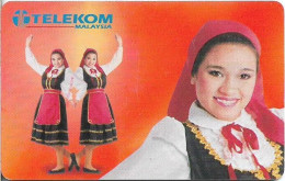 Malaysia - Telekom Malaysia (chip) - Costume Of Portuguese Community, Gem5 Black, 10RM, Used - Maleisië