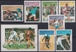 F-EX48919 NICARAGUA MNH 1990 OLYMPIC GAMES BARCELONA ATHLETISM CYCLING BASKET BOXING HANDBALL.  - Zomer 1992: Barcelona