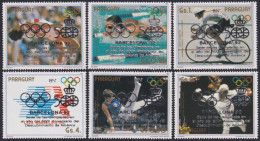 F-EX48850 PARAGUAY MNH 1987 BARCELONA OLYMPIC GAMES SILVER OVERPRINT CYCLE FENCING.  - Summer 1992: Barcelona