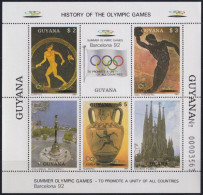 F-EX48106 GUYANA MNH 1987 ARCHEOLOGY OLYMPIC GAMES BARCELONA.  - Zomer 1992: Barcelona