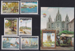 F-EX48926 CONGO MNH 1990 IMPERF OLYMPIC GAMES BARCELONA RAMBLA SHIP.  - Zomer 1992: Barcelona