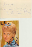 MUSIQUE    CHANTEUSE  -  PHOTO  (REPRODUCTION) DE " PETULA CLARK  + 2 AUTOGRAPHES  "        1962.      2  Pièces. - Autogramme