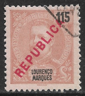 Lourenço Marques – 1917 King Carlos Local Overprint REPUBLICA 115 Réis Used Stamp - Lourenzo Marques