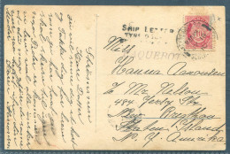 1910 Norway Postcard - USA "Ship Letter Tyne Dock, South Shields" + PAQUEBOT - Covers & Documents