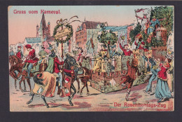 Litho Ansichtskarte Handcoloriert Karneval Rosenmontagszug Verlag H. Worrimngen - Carnival