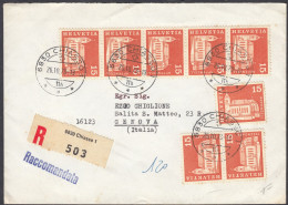 SUISSE - 1973 - Otto Yvert 817, Obliterati, Su Busta Di Raccomandata Viaggiata. - Lettres & Documents