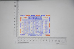 Mini Calendrier 1987 Loterie Nationale Tacotac - Small : 1981-90