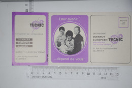 Mini Calendrier 1971 Institut Européen TECNIC Enseignement Par Correspondance Rue Fbg Poissonnière PARIS - Tamaño Grande : 1971-80