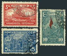 Russia 438-440,452-454 Used/CTO.Michel 394-396 A,B. Revolution Of 1905.Potemkin, - Gebruikt