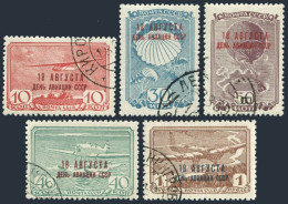 Russia C76-C76D, CTO. Michel 709-713. Soviet Aviation Day, 08.18.1939. Planes. - Used Stamps