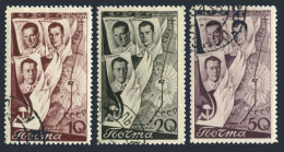 Russia 640-642, CTO. Mi 599-601. Trans-Polar Flight Moscow-San Jacinto, 1938. - Used Stamps