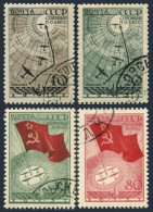 Russia 625-628,CTO.Michel 584-587. Soviet Flight To The North Pole.1938. - Gebraucht