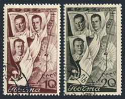 Russia 640-641, CTO. Mi 599-600. Trans-Polar Flight Moscow-San Jacinto, 1938. - Used Stamps