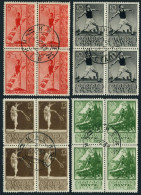 Russia 698-701 Blocks/4,CTO. Mi 657-660. 1938.Diving,Discus,Tennis,Motorcyclist. - Used Stamps