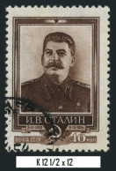 Russia 1699 Perf K 12.5x12, CTO. Michel 1701. Joseph V. Stalin, 1954. - Used Stamps