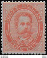 1879 Italia Umberto I Lire 2 Vermiglio Bc MNH Sassone N. 43 - Autres & Non Classés