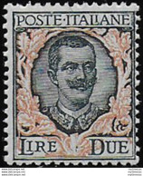 1923 Italia VE III Lire 2 Floreale MNH Sassone N.150 - Other & Unclassified