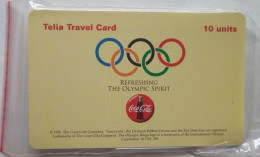 Sweden Telia Travel Card 10 Minutes MINT - Coca Cola Olympic - Os Ringar - Suecia