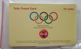 Sweden Telia Travel Card 10 Minutes MINT - Coca Cola Olympic - Os Ringar - Svezia