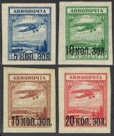 Russia C6-C9, Lightly Hinged. Michel 267-270. Fokker F-111, New Value 1924. - Unused Stamps