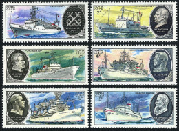 Russia 4799-4804, MNH. Michel 4906-4911. Research Ships, Portraits, 1979. - Unused Stamps