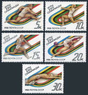 Russia 5680-5684, 5685, MNH. Mi 5840-5844, Bl.202. Olympics Seoul-1988, Soccer. - Neufs