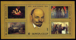 Russia 5551 Sheet, MNH. Michel 5704-5708 Bl.191. V.Lenin, 117th Birth Ann. 1987. - Neufs