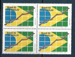 Brasil (Brazil) - 1992 - Block Of 4: Brazilian Program For Quality & Productivity - Yv 2102 - Factories & Industries