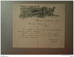 Belgique 1919 Fabrique De Bonneteries & Confection Ouvrières Deramée-Godart Paturages Au Notaire à Wasmes - Vestiario & Tessile