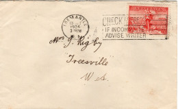 Australia 1936 Mail From Fremantle To Treesville - Brieven En Documenten