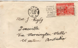 Australia 1936 Mail From Perth To Treesville - Brieven En Documenten