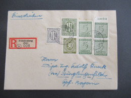 1946 Bizone Am Post MiF Mit SBZ West Sachsen U. Kontrollrat Einschreiben Fröndenberg (Ruhr) - Burglengenfeld Bayern - Lettres & Documents