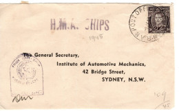 Australia 1945 Military Mail RAN Post Office Number 23 ,front Cover Only - Lettres & Documents