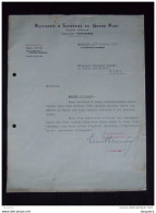 Bruxelles 1947 Raffinerie & Sucreries De Grand Pont Hougaerde Lettre - Levensmiddelen