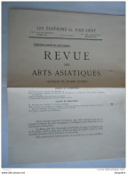 Bruxelles Les éditions G.Van Oest Pub Nouvelle Publication REVUE Des ARTS ASIATIQUES - Pubblicitari