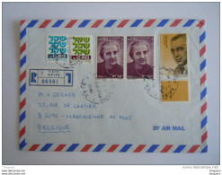 Israel Cover 1981 -> Belgique Marchienne Registered Golda Meir Sheqel Abba Hillel Silver Yv 785 773 776 793 - Covers & Documents