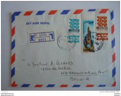 Israel Cover 1982 -> Belgique Registered Série Courante Sheqel Monument Troupes,blindées Yv 773 784 825 - Brieven En Documenten