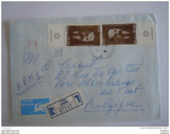 Israel Cover Lettre 1980 -> Belgique Marchienne Registered Hommage à Yizhak Gruenbaum Homme Politique Yv 767 - Briefe U. Dokumente