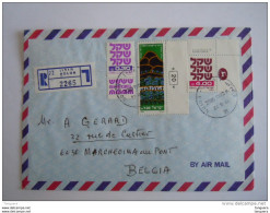 Israel Cover 1981 -> Belgique Registered Nouvel An Moïse Livre De L'Exode Sheqel Yv 804 774 782 - Storia Postale